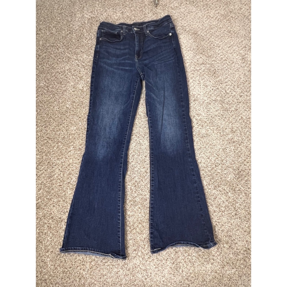 Lucky Brand Stevie High Rise Flare Jeans Dark Wash Size 10/30 Boho Denim